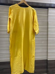 Yellow Embroidered Kurta