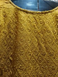 Yellow Embroidered Kurti