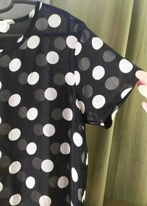 Polka Dot Mesh Top