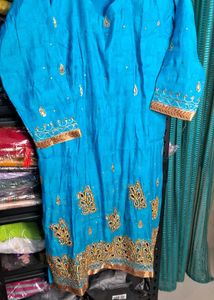 Red Embellished Kurta