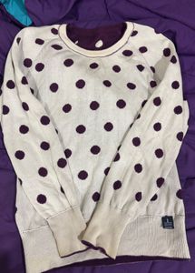 Polka Dot Knit Sweater reversible