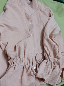 Peach Button-Up Shirt