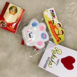 Fluffy Panda Paw Rakhi Gift Set