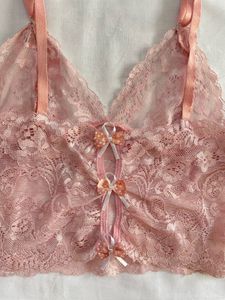 Pink Lace Ribbon Top
