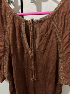 Scullers Brown Short Sleeve Top