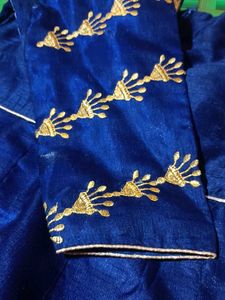 Blue &amp; Red Embroidered Gown