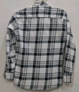 Men's Black &amp; White Plaid Shirt