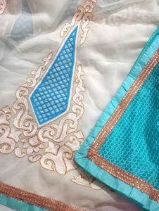 Embroidered Kali Two Color SAREE