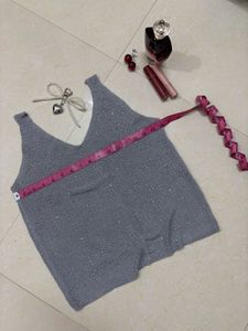 Sparkly Silver Tank Top