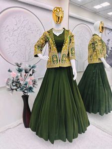 Green Lehenga Choli with Jacket