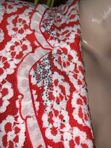 Red &amp; White Patterned Blazer  2dec8