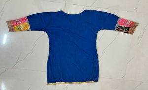 Boho Blue Print Tunic Top