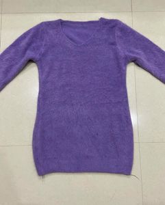 Purple Fuzzy Knit Sweater