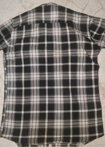 checked black and white shirt