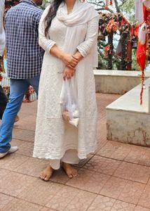 White Chikankari Embroidered Kurta Set