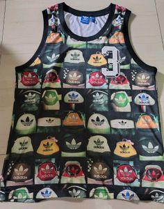 Adidas Originals Men Olive Green AOP Heel Tank T's