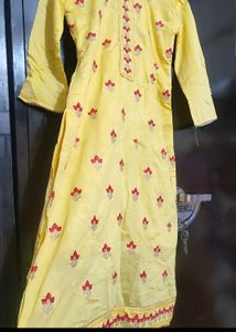 Yellow Sharara Suit With Dupatta For 36 Bust