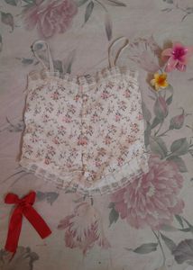 Floral Lace Trim Cami Top✨🌷