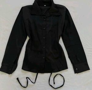 Lace-Up Back Black Blouse (SWAP AVAILABLE)