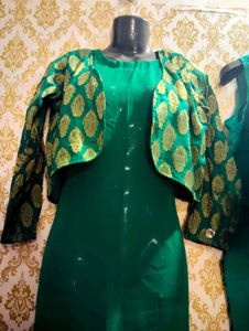 Elegant Zari Work Koti Kameez Inner With Dupatta