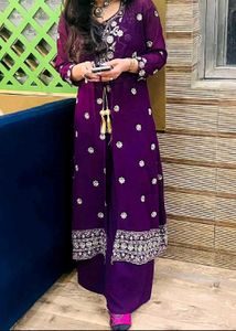 Elegant Purple Shrug Dress