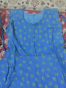 Blue Floral Print Dress