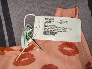 Pink Lips Print Mesh Top