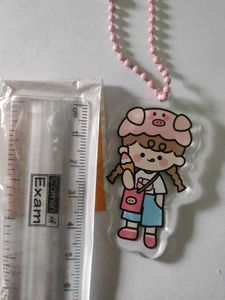 Cute Kawaii Cartoon Girl Keychain