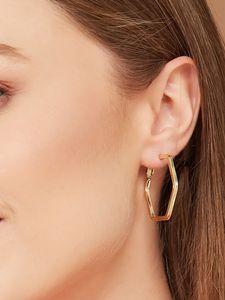 Gold Hexagonal Earrings