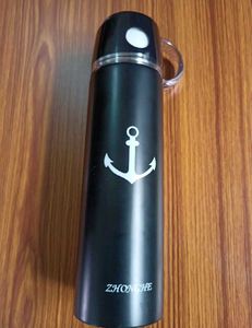 WHITE AND BLACK STEEL BOTTLE -500 ML