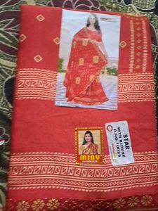 Bandhani. Red Saree with Blouse