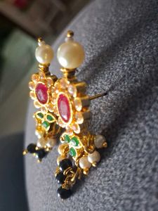 Beautiful Earrings With Cz Stones And Pearls