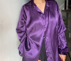 💜Purple Satin Shirt 🎀