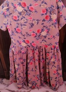 Elegant Look Frock With Florecent Print