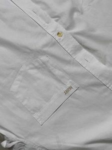 The Hunt Men White Cotton Mix Formal Shirt