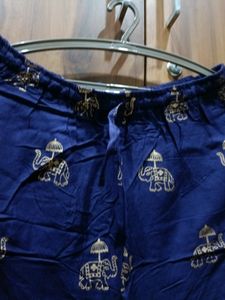 Stylish Foil Printed Pant Royal Blue