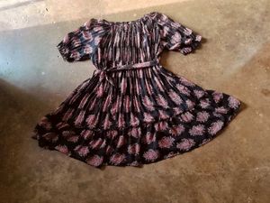 Off-Shoulder Paisley Dress
