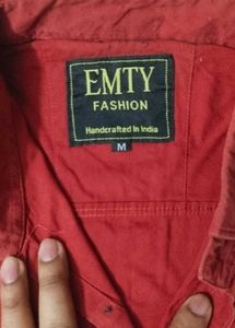 Red Button-Down Shirt
