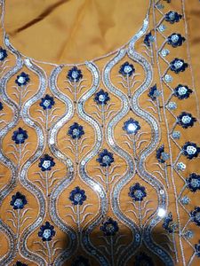 Neck Embroidery Patch Yellow And Blue Colour
