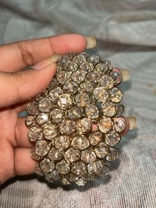Beautiful Crystal Bracelet With Golden Rings
