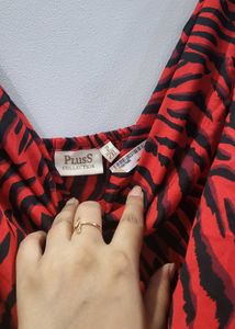 Red Zebra Print Dress