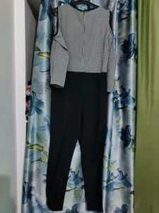 Chic Gingham Cold Shoulder Jumpsuit