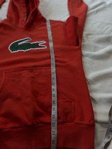 Lacoste Red Big Crocodile Logo Hoodie