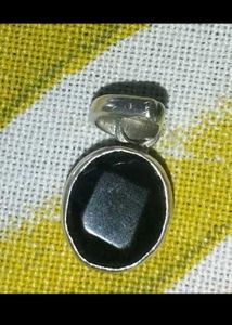 pure silver Black onyx pendant