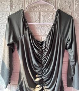 Ruched Long Sleeve Bodysuit