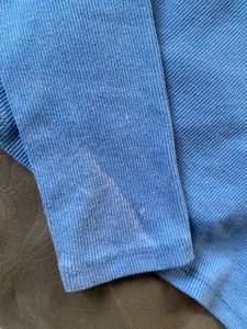 Zara Blue Ruched Long Sleeve Top