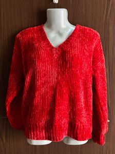 Red V-Neck Sweater