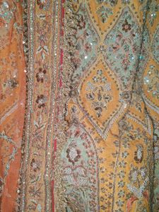 yellow dabka work Lehenga Choli