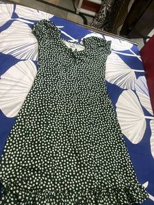 Floral Print, Puffed Sleeve , A-line Dress