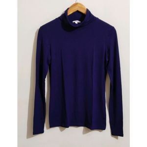 Navy Blue Turtle Neck Top